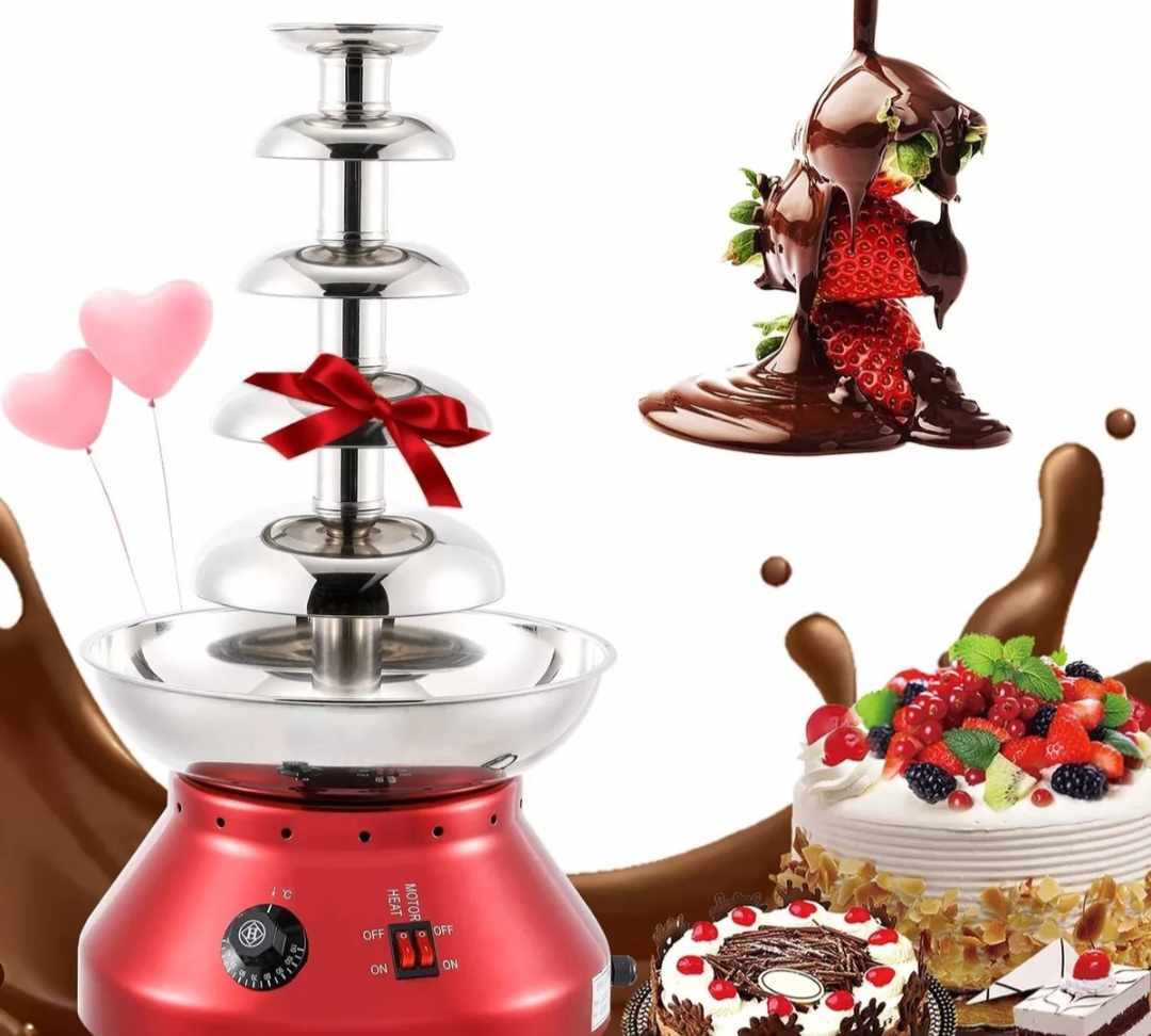 Fuente de Chocolate Eléctrica 5 Niveles en Acero Inoxidable