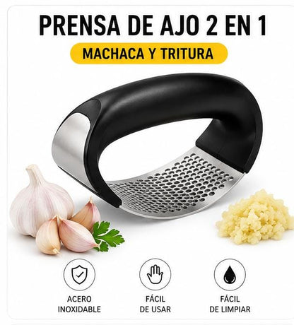 Prensa de Ajo 2 en 1 - acero inoxidable
