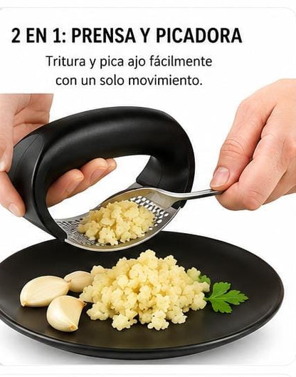 Prensa de Ajo 2 en 1 - acero inoxidable